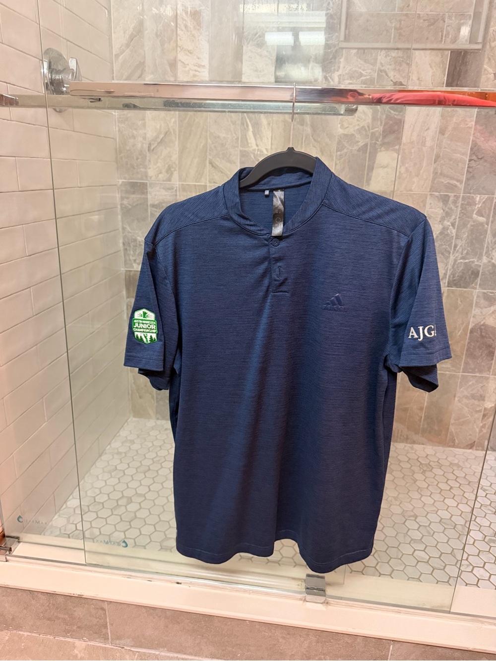 Adidas Men's Navy Performance Polo Shirt - AJGA Logo